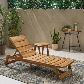Outdoor Acacia Wood Chaise 2 Piece Lounge - NH162013 patio umbrella, gazebo