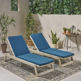 Outdoor Acacia Wood Chaise Lounge and Cushion Sets (Set of 2) - NH308903 patio umbrella, gazebo