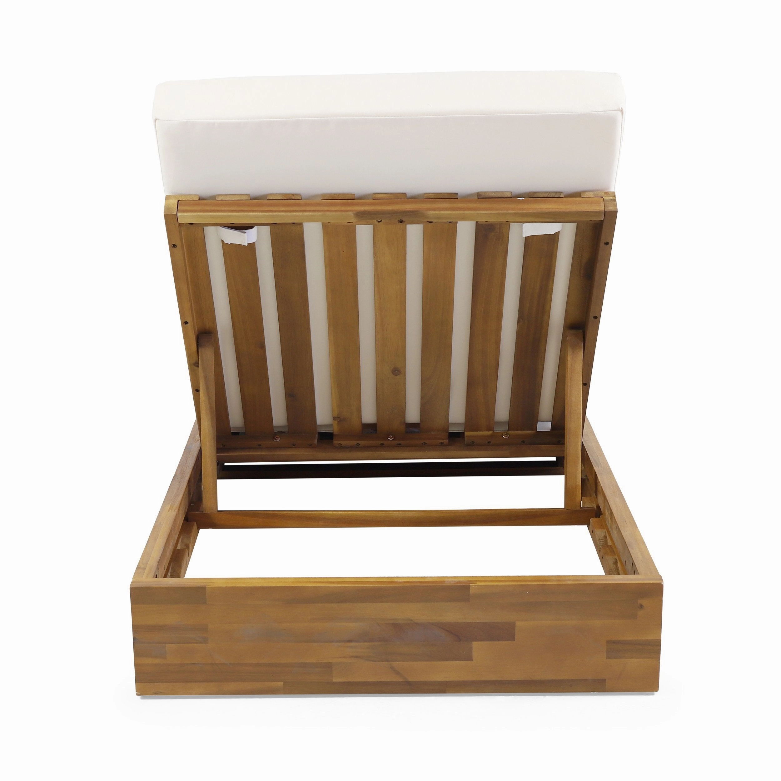 Outdoor Acacia Wood Chaise Lounge with Cushion (Set of 2) - NH614313