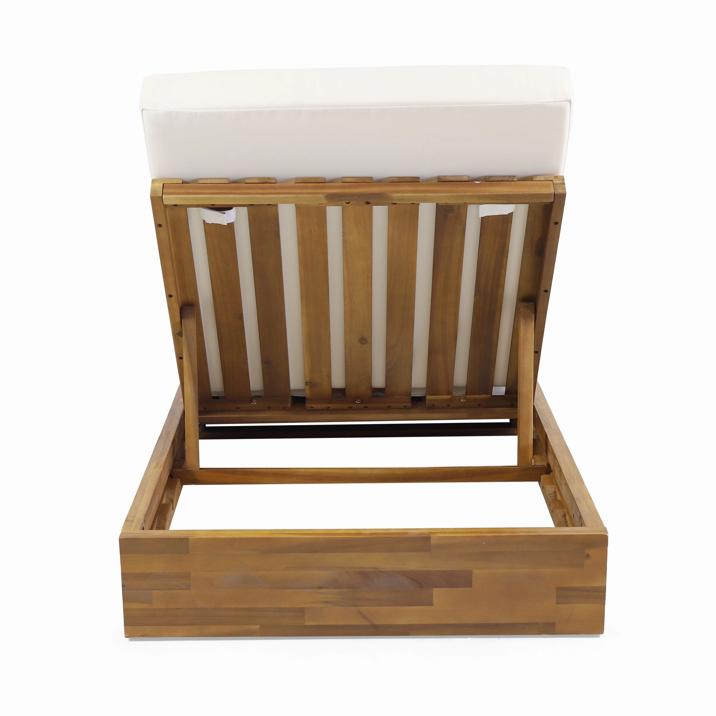 Outdoor Acacia Wood Chaise Lounge with Cushion (Set of 2) - NH614313