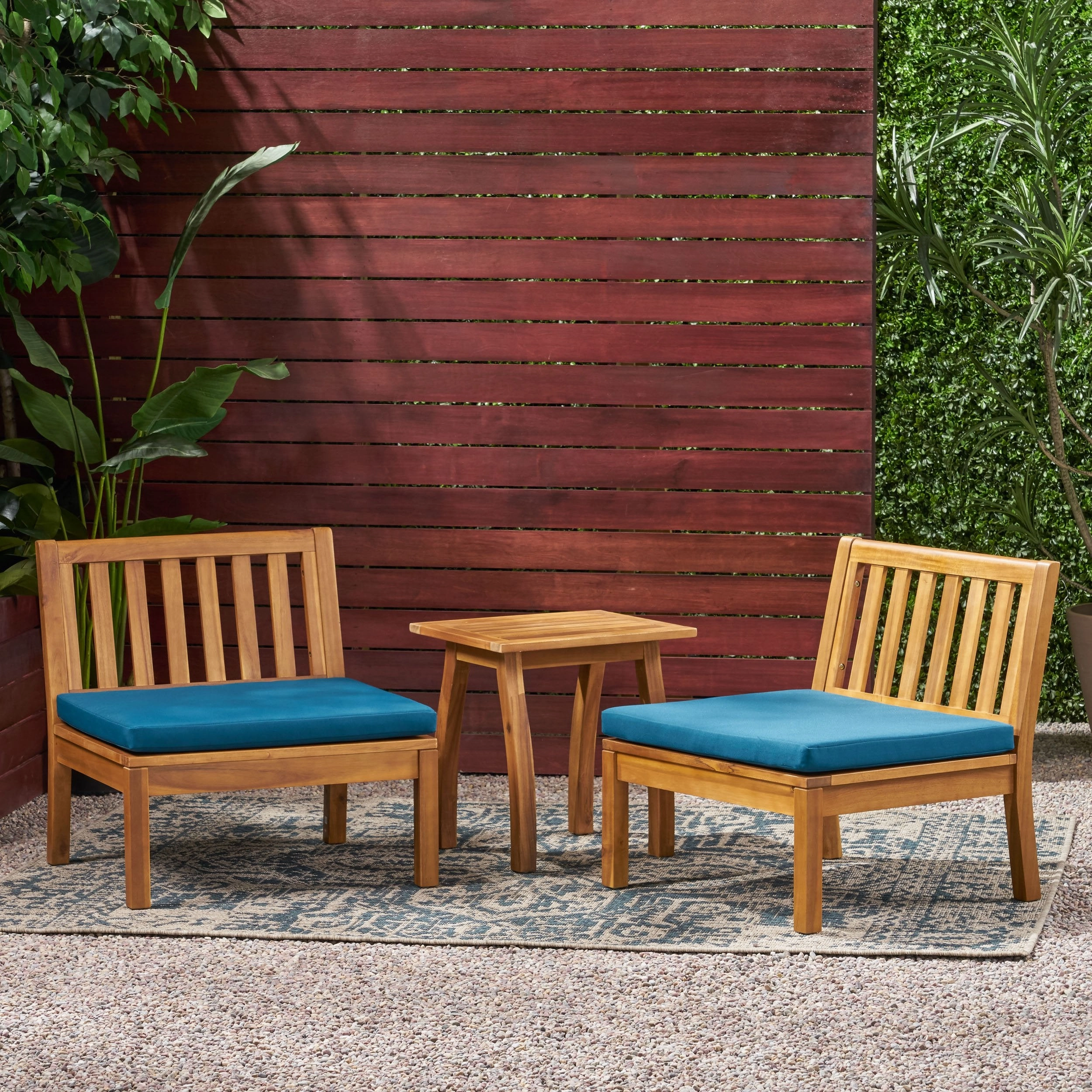 Outdoor Acacia Wood Chat Set with Side Table - NH809013 outdoor furniture, garden bench