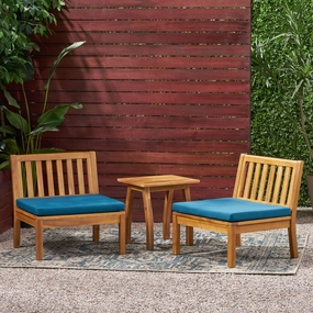 Outdoor Acacia Wood Chat Set with Side Table - NH809013 outdoor furniture, garden bench