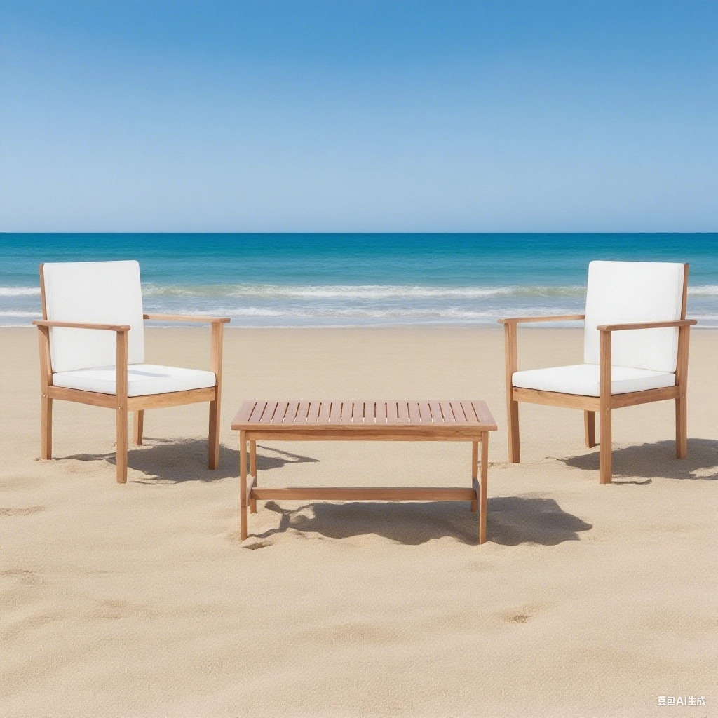 Outdoor Acacia Wood Club Chair and Coffee Table Set with Cushions outdoor furniture, garden bench