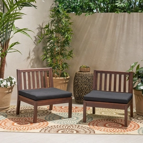 Outdoor Acacia Wood Club Chair (Set of 2) - NH609013 outdoor furniture, garden bench