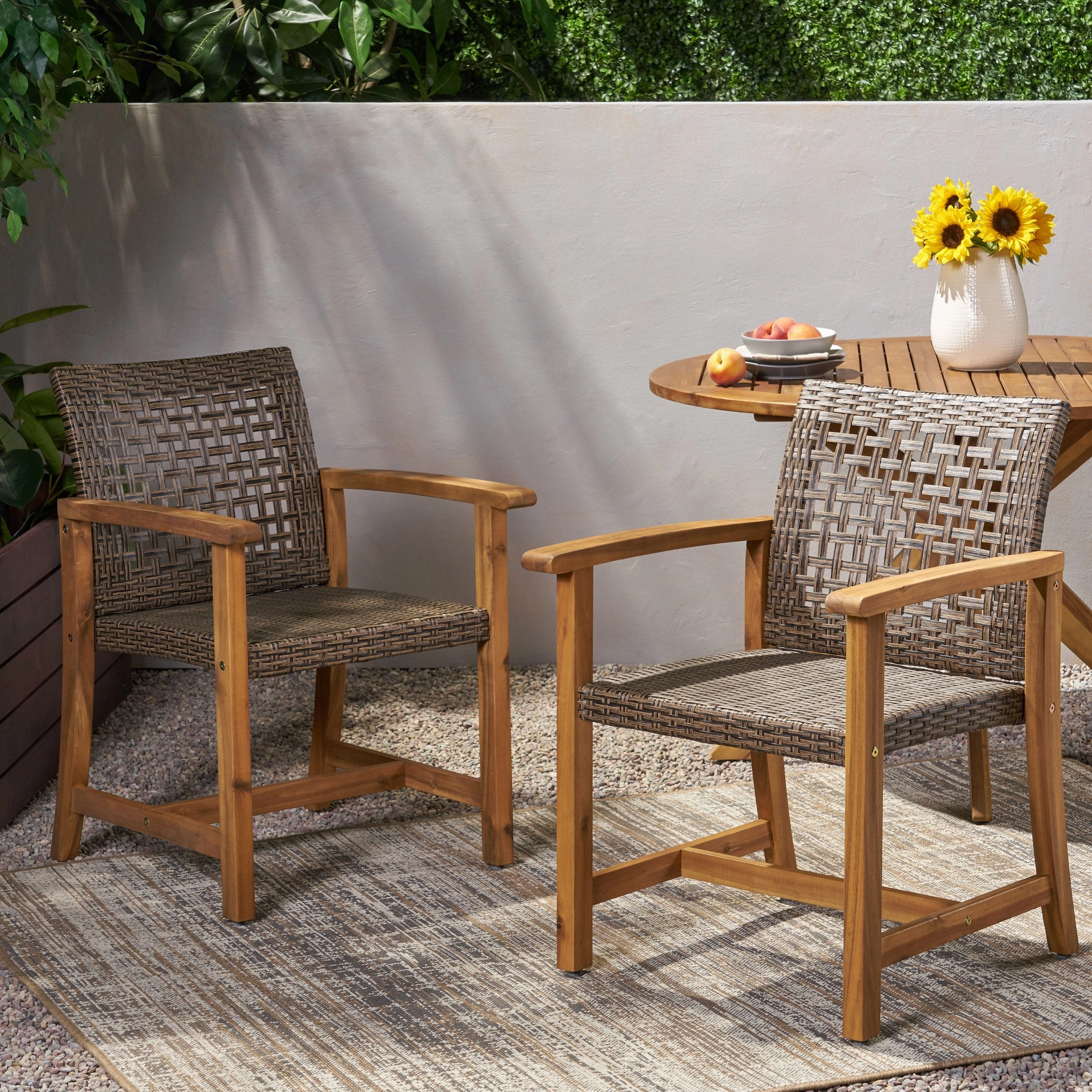 Outdoor Acacia Wood Dining Chair (Set of 2) - NH333013 outdoor lounge chair, patio sofa