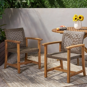 Outdoor Acacia Wood Dining Chair (Set of 2) - NH333013 outdoor lounge chair, patio sofa