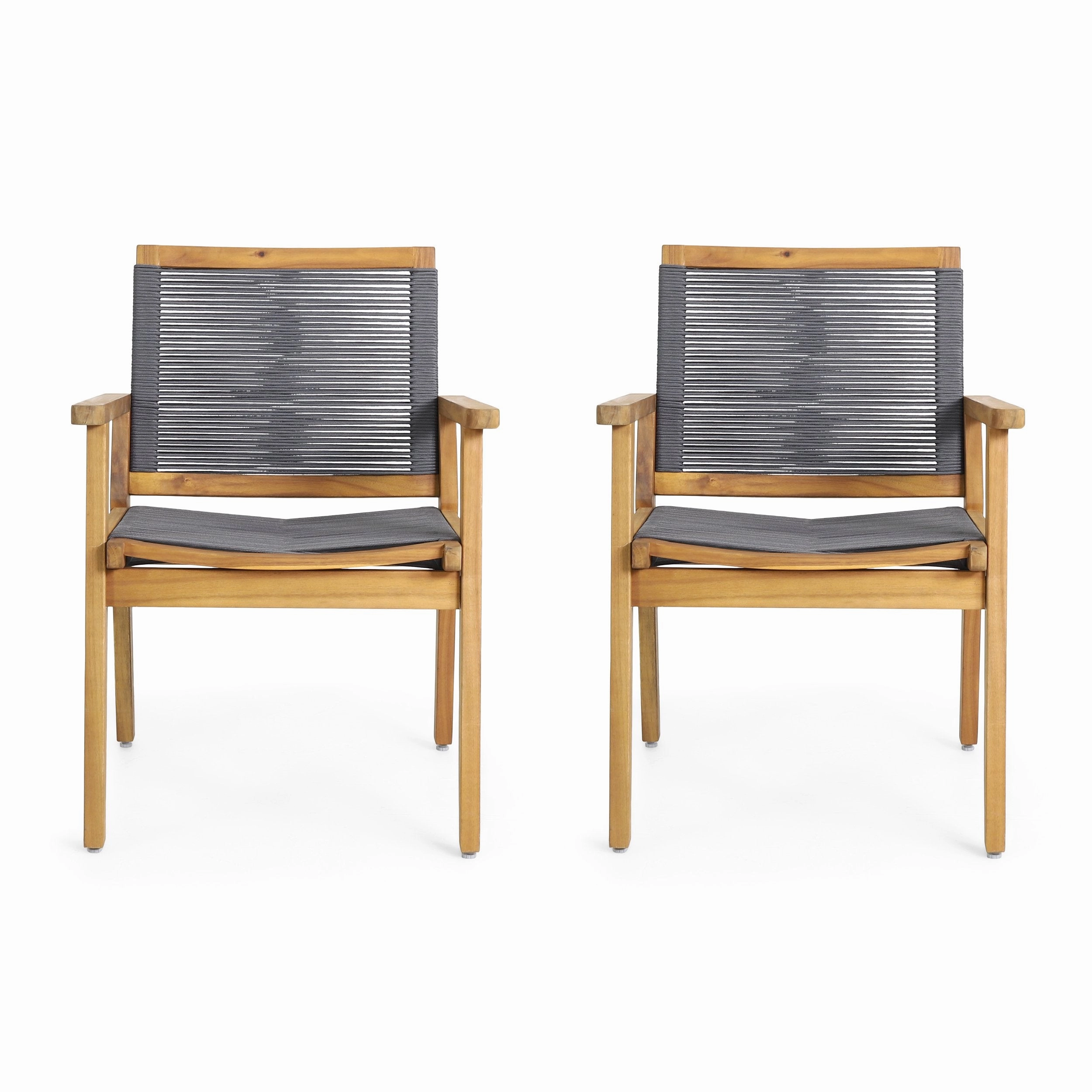 Outdoor Acacia Wood Dining Chair with Rope Seating (Set of 2) - NH096313 outdoor lounge chair, patio sofa