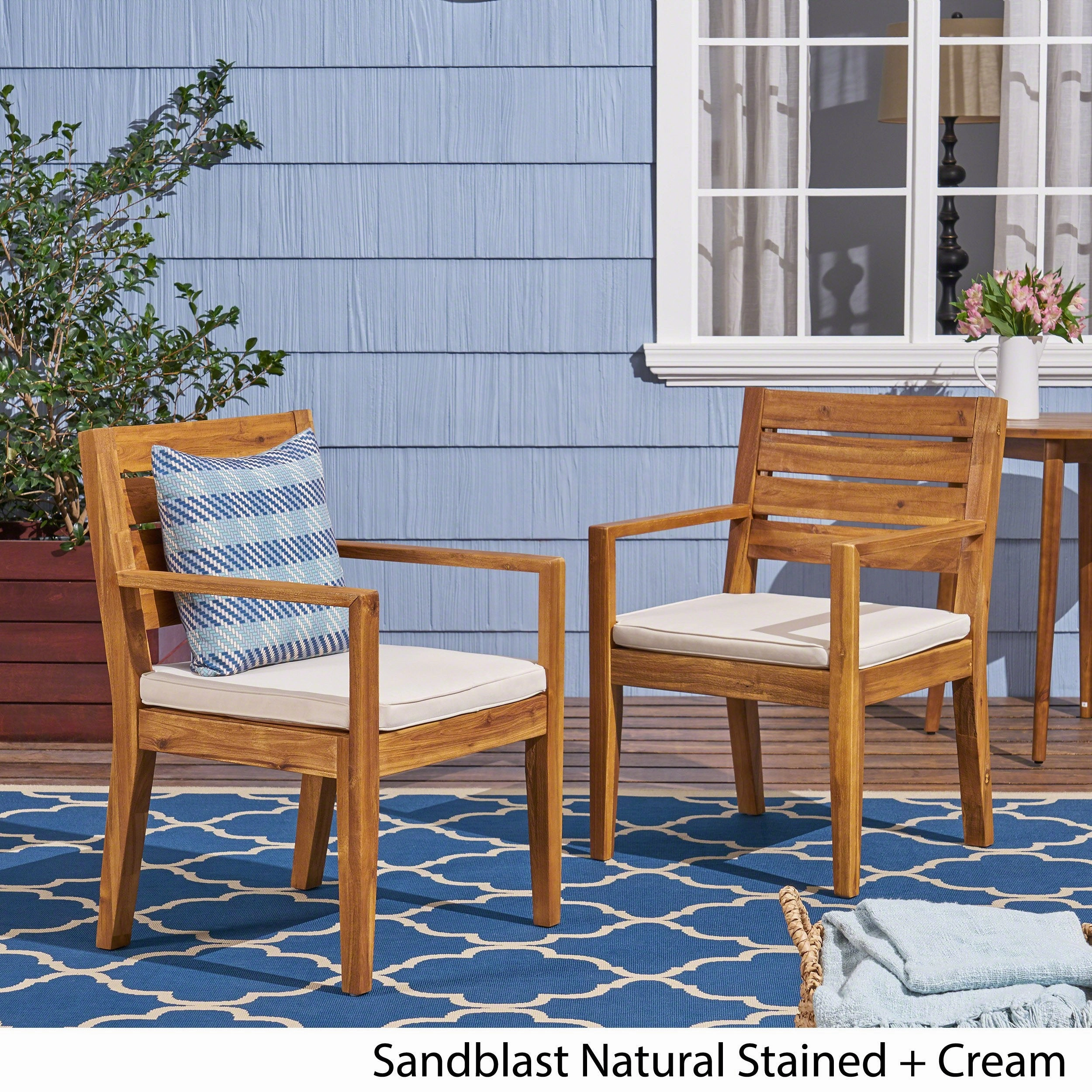 Outdoor Acacia Wood Dining Chairs - NH654603