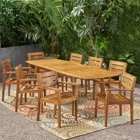 Outdoor Acacia Wood Expandable 8 Seater Dining Set - NH016903 outdoor lounge chair, patio sofa