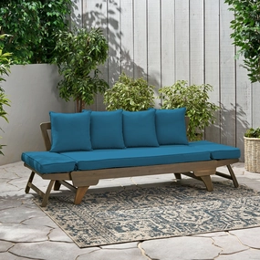 Outdoor Acacia Wood Expandable Daybed with Water Resistant Cushions - NH229213 patio umbrella, gazebo
