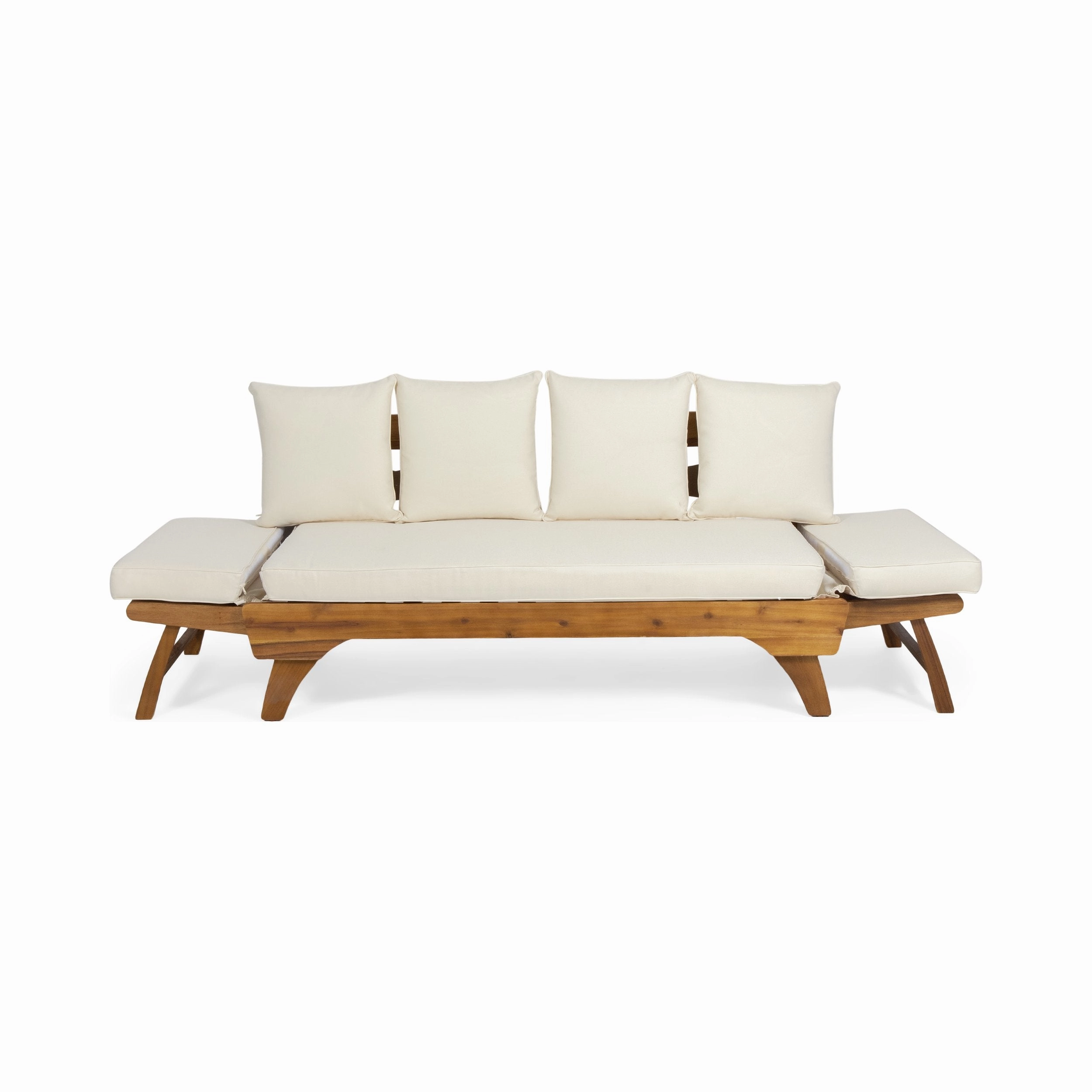 Outdoor Acacia Wood Expandable Daybed with Water Resistant Cushions - NH739213