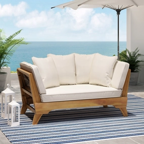 Outdoor Acacia Wood Expandable Daybed with Water Resistant Cushions - NH739213 patio umbrella, gazebo