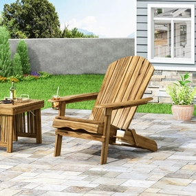 Outdoor Acacia Wood Folding Adirondack Chair - NH348213 outdoor furniture, garden bench