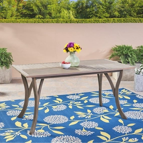Outdoor Acacia Wood Rectangular Dining Table, Gray - NH290503 outdoor lounge chair, patio sofa