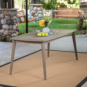 Outdoor Acacia Wood Rectangular Dining Table, Gray - NH831503 outdoor lounge chair, patio sofa