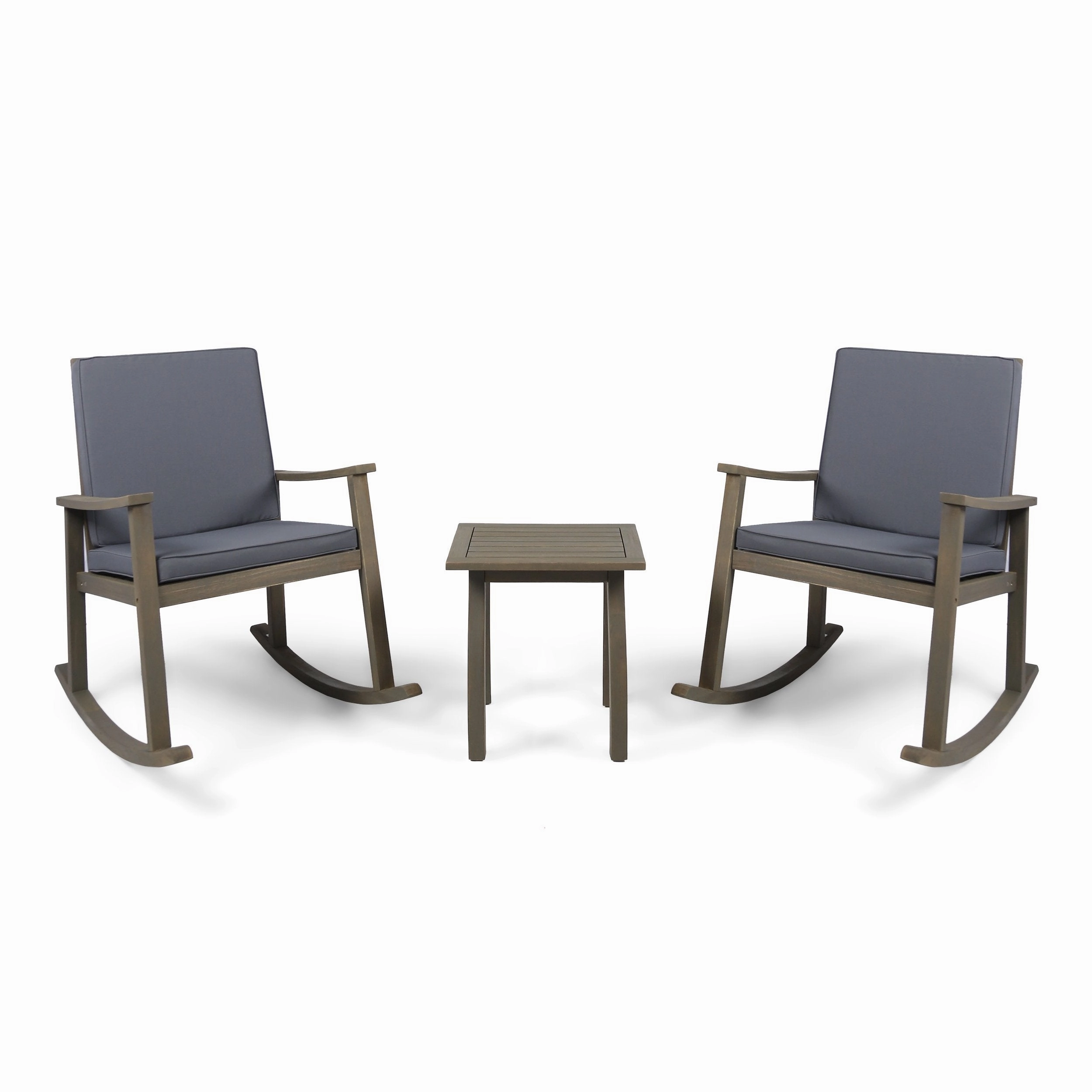 Outdoor Acacia Wood Rocking Chair and Table Set - NH617403