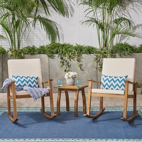 Outdoor Acacia Wood Rocking Chair and Table Set - NH617403 outdoor furniture, garden bench