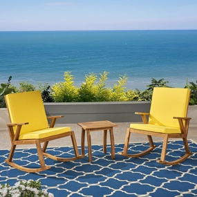 Outdoor Acacia Wood Rocking Chair Chat Set - NH235703 outdoor furniture, garden bench