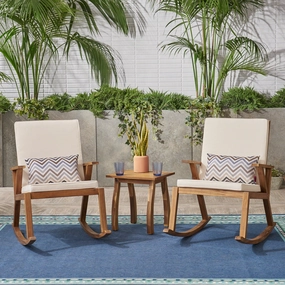Outdoor Acacia Wood Rocking Chair Chat Set - NH817403 outdoor furniture, garden bench