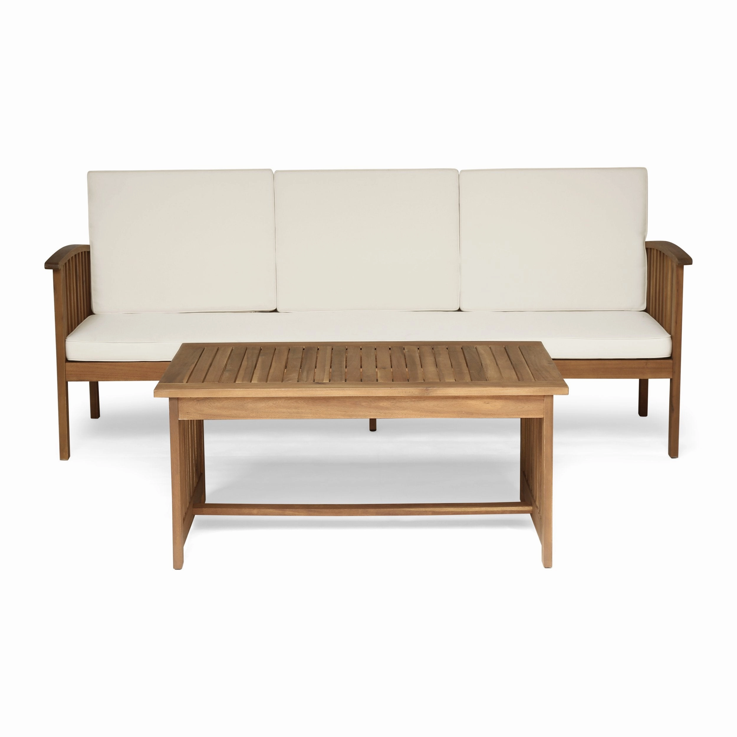 Outdoor Acacia Wood Sofa and Coffee Table Set - NH691803