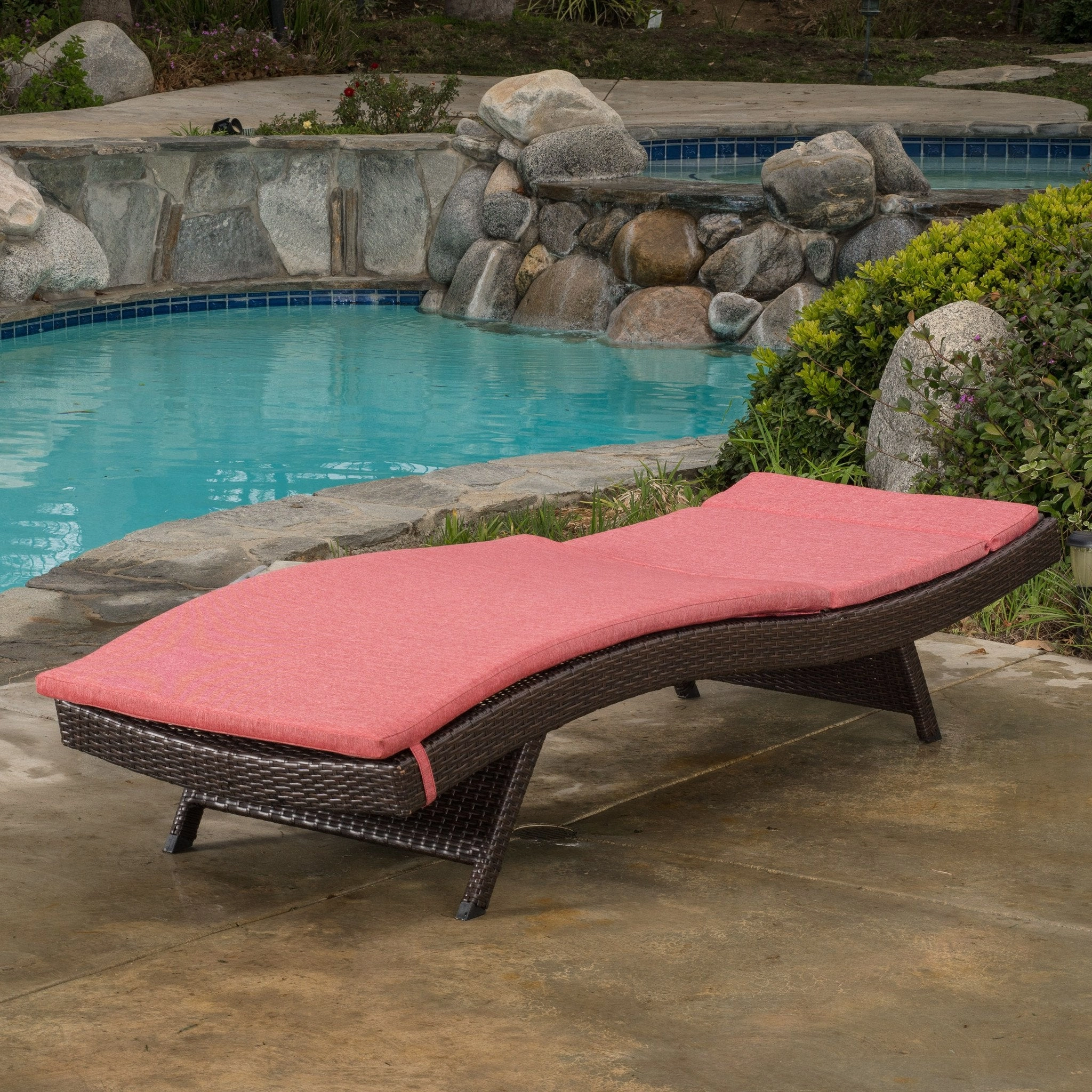 Outdoor Adjustable Chaise Lounge Chair w/ Cushion - NH239592