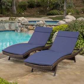 Outdoor Adjustable Chaise Lounge Chairs w/ Cushions (set of 2) - NH339592 outdoor furniture, garden bench