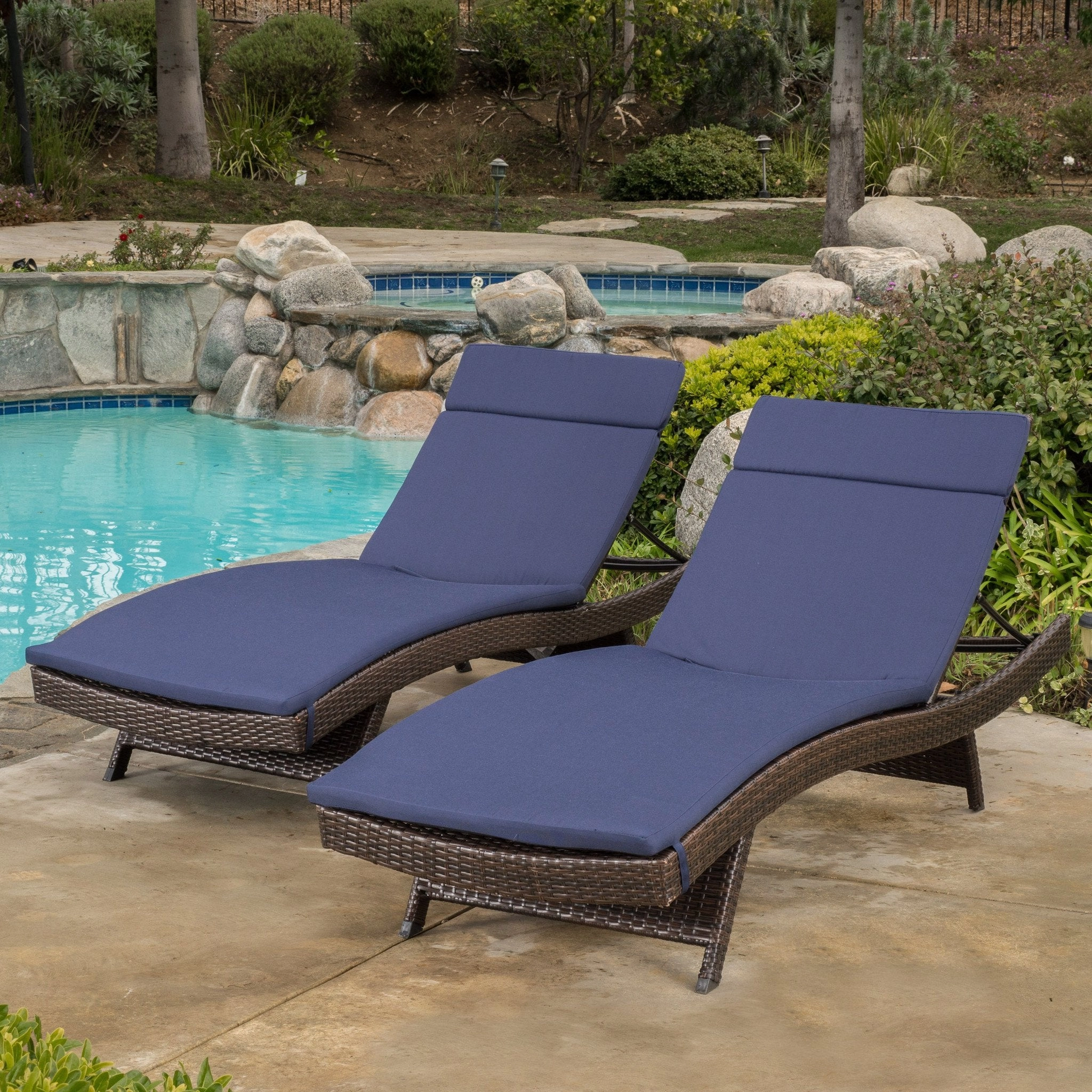 Outdoor Adjustable Chaise Lounge Chairs w/ Cushions (set of 2) - NH339592 patio umbrella, gazebo