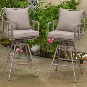 Outdoor Adjustable Height Swivel Bar Stools (set of 2) - NH823912 outdoor furniture, garden bench
