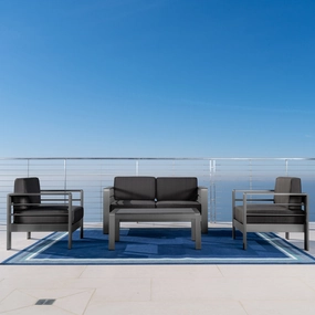 Outdoor Aluminum 4 Piece Loveseat Chat Set - NH287103 outdoor furniture, garden bench