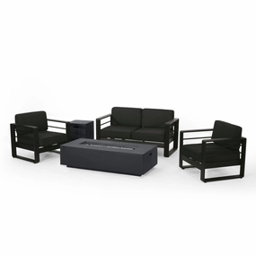 Outdoor Aluminum 4 Seater Chat Set with Fire Pit - NH785313 outdoor furniture, garden bench