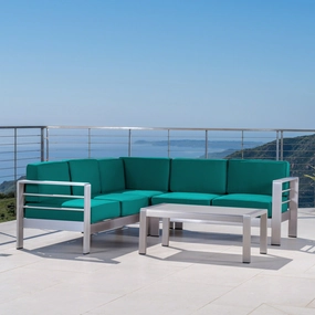 Outdoor Aluminum 5 Seater Sectional Sofa Set - NH867403 outdoor furniture, garden bench