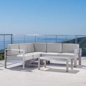 Outdoor Aluminum 5 Seater Sectional Sofa Set - NH963403 outdoor furniture, garden bench