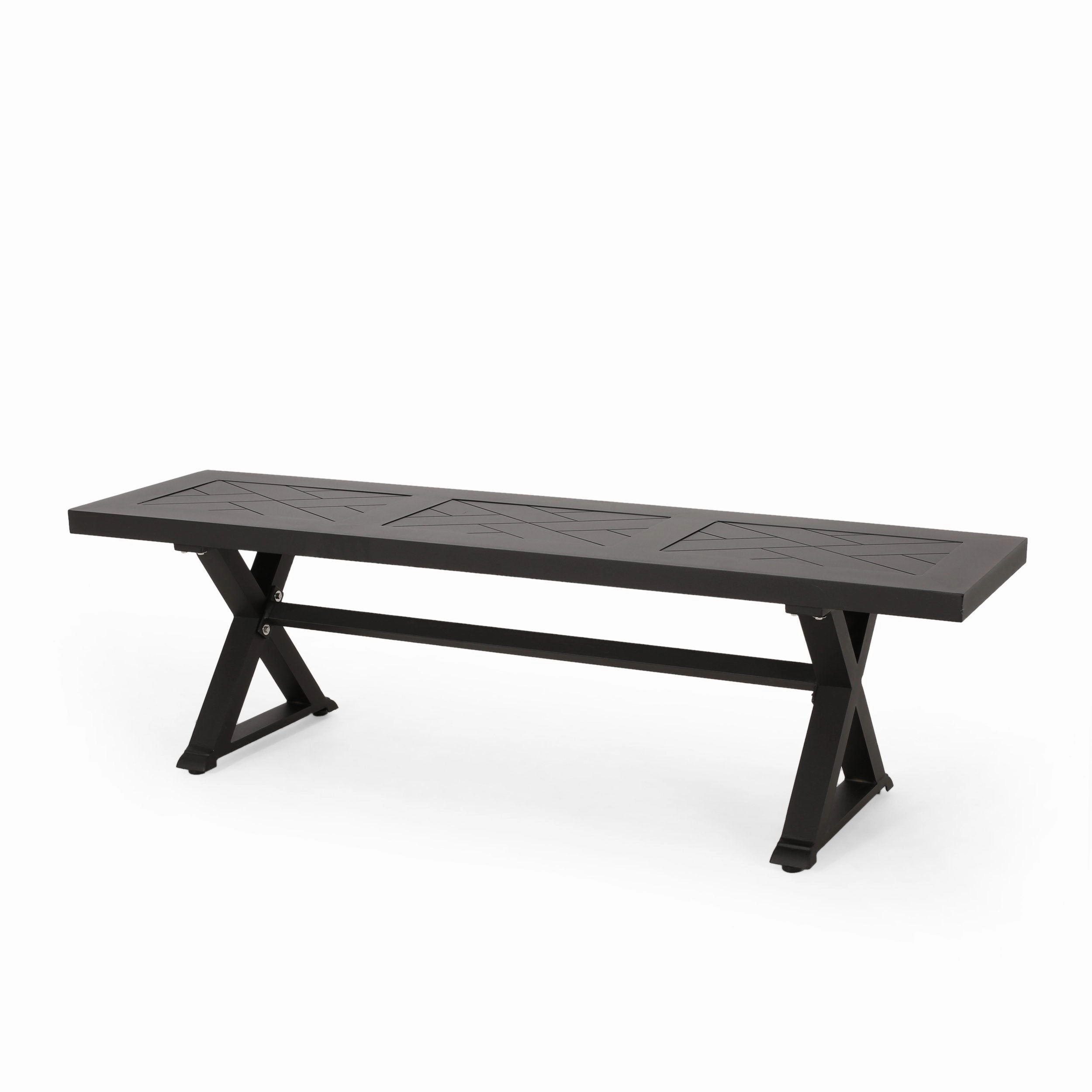 Outdoor Aluminum 6 Piece Dining Set with Bench - NH010413