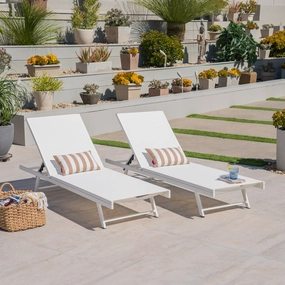 Outdoor Aluminum and Mesh Chaise Lounge - NH899403 patio umbrella, gazebo