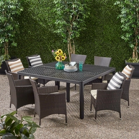 Outdoor Aluminum and Wicker 8 Seater Dining Set - NH193903 outdoor lounge chair, patio sofa