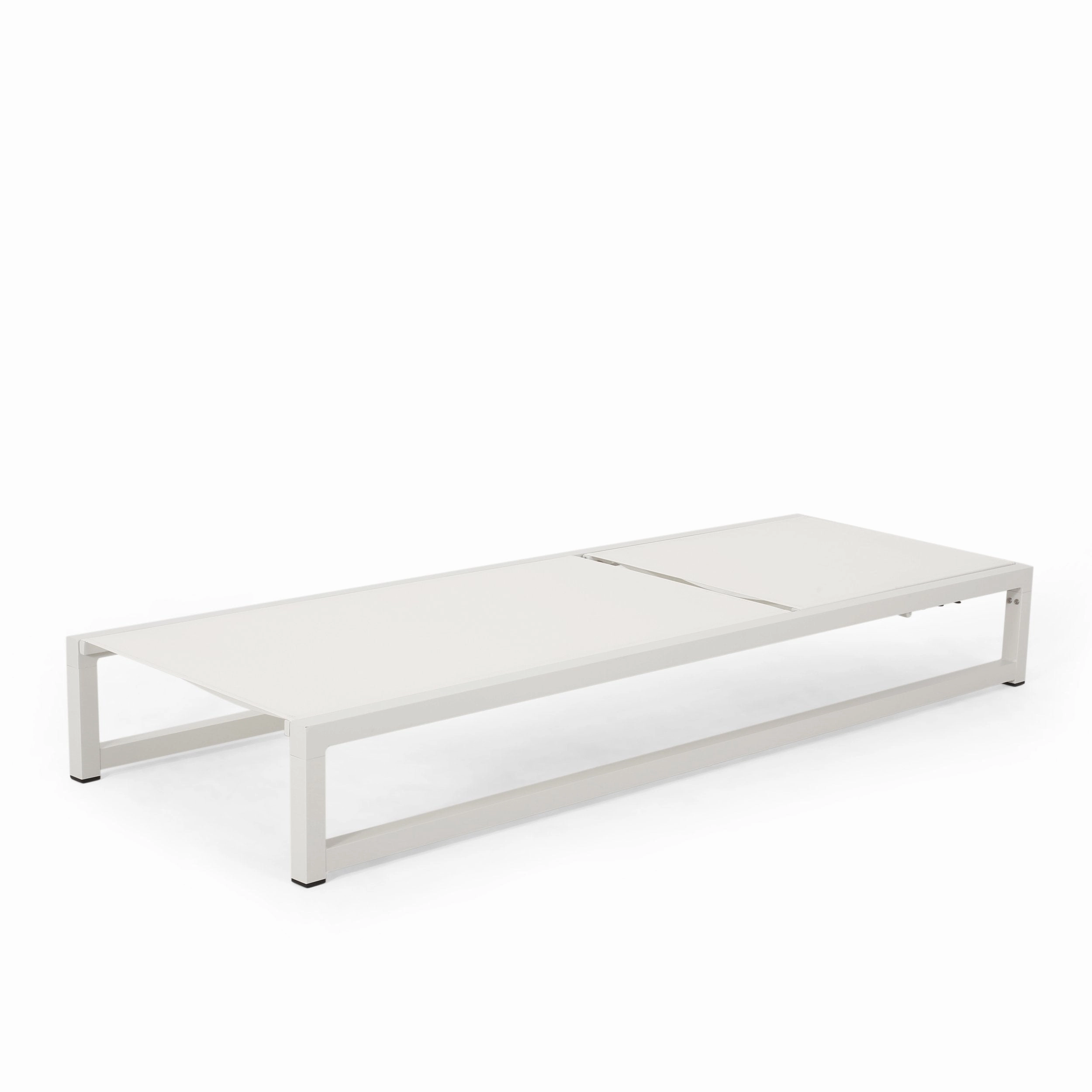 Outdoor Aluminum Chaise Lounge with Mesh Seating - NH215313