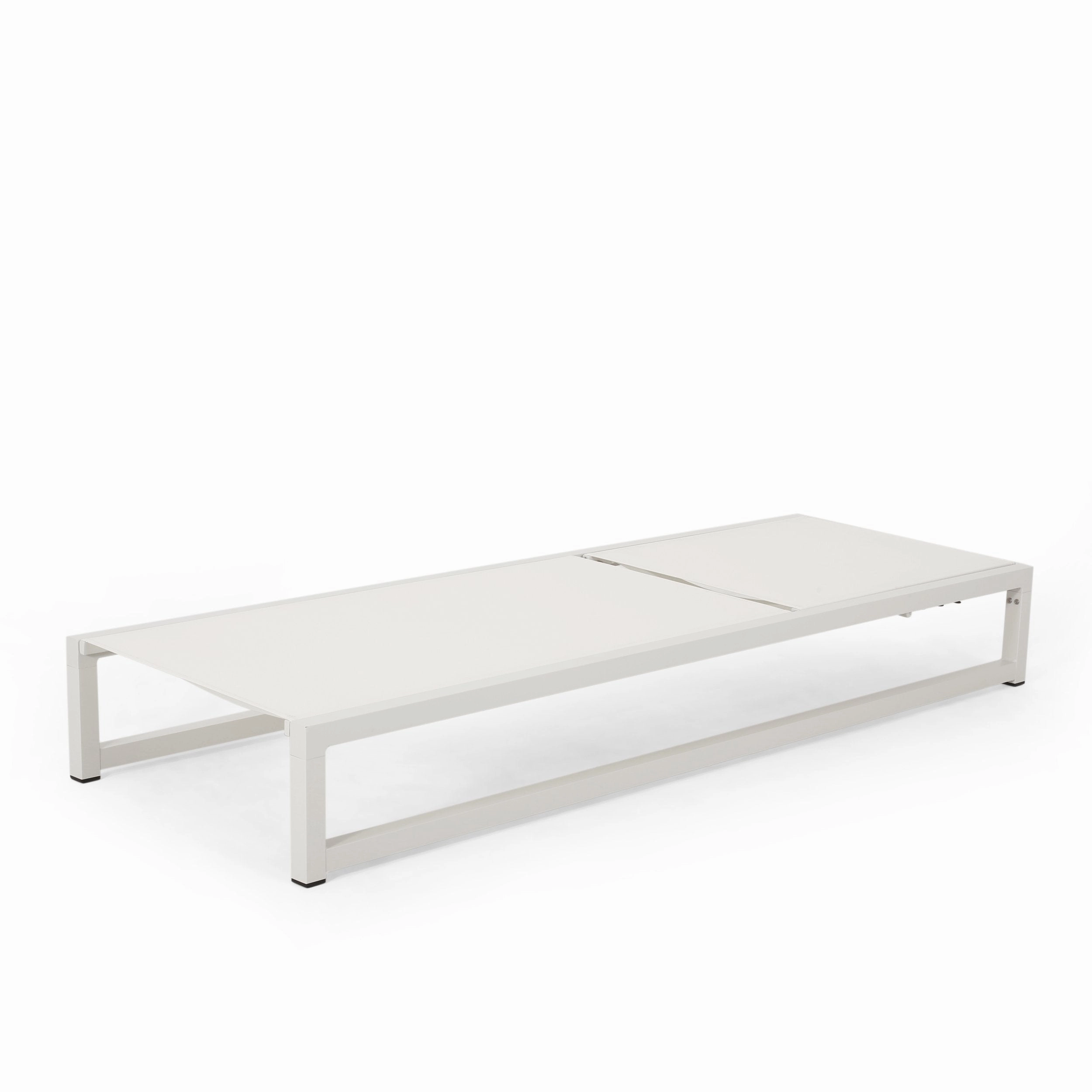 Outdoor Aluminum Chaise Lounge with Mesh Seating - NH215313 outdoor furniture, garden bench