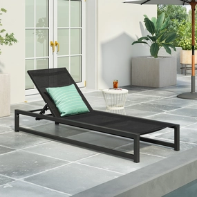 Outdoor Aluminum Chaise Lounge with Mesh Seating outdoor furniture, garden bench