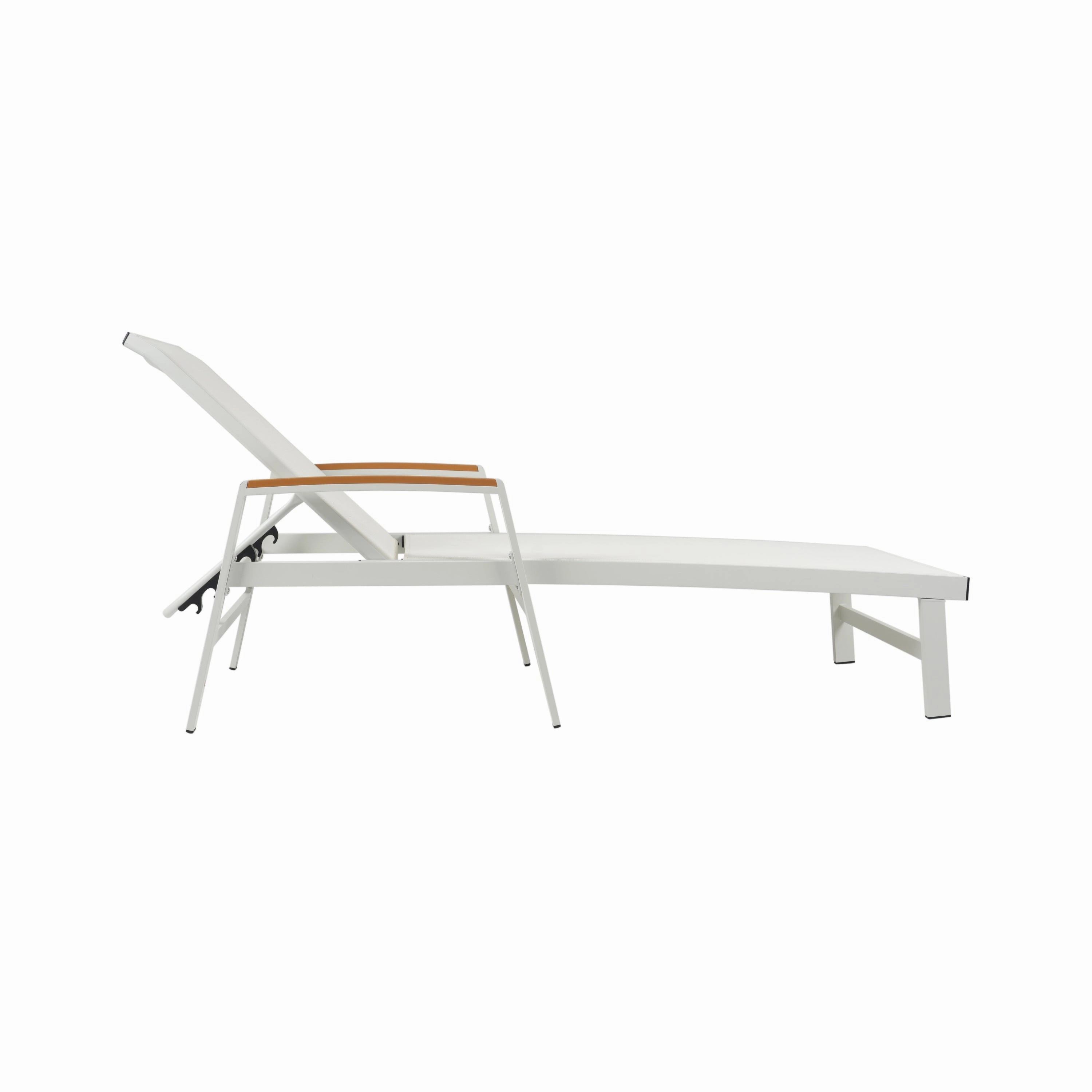 Outdoor Aluminum Chaise Lounge with Mesh Seating (Set of 2) - NH425313