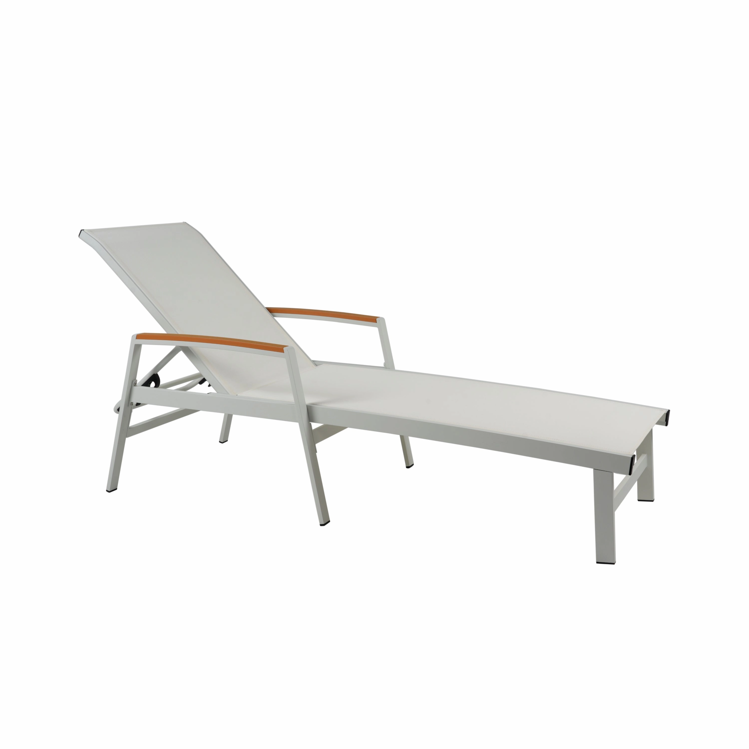 Outdoor Aluminum Chaise Lounge with Mesh Seating (Set of 2) - NH425313