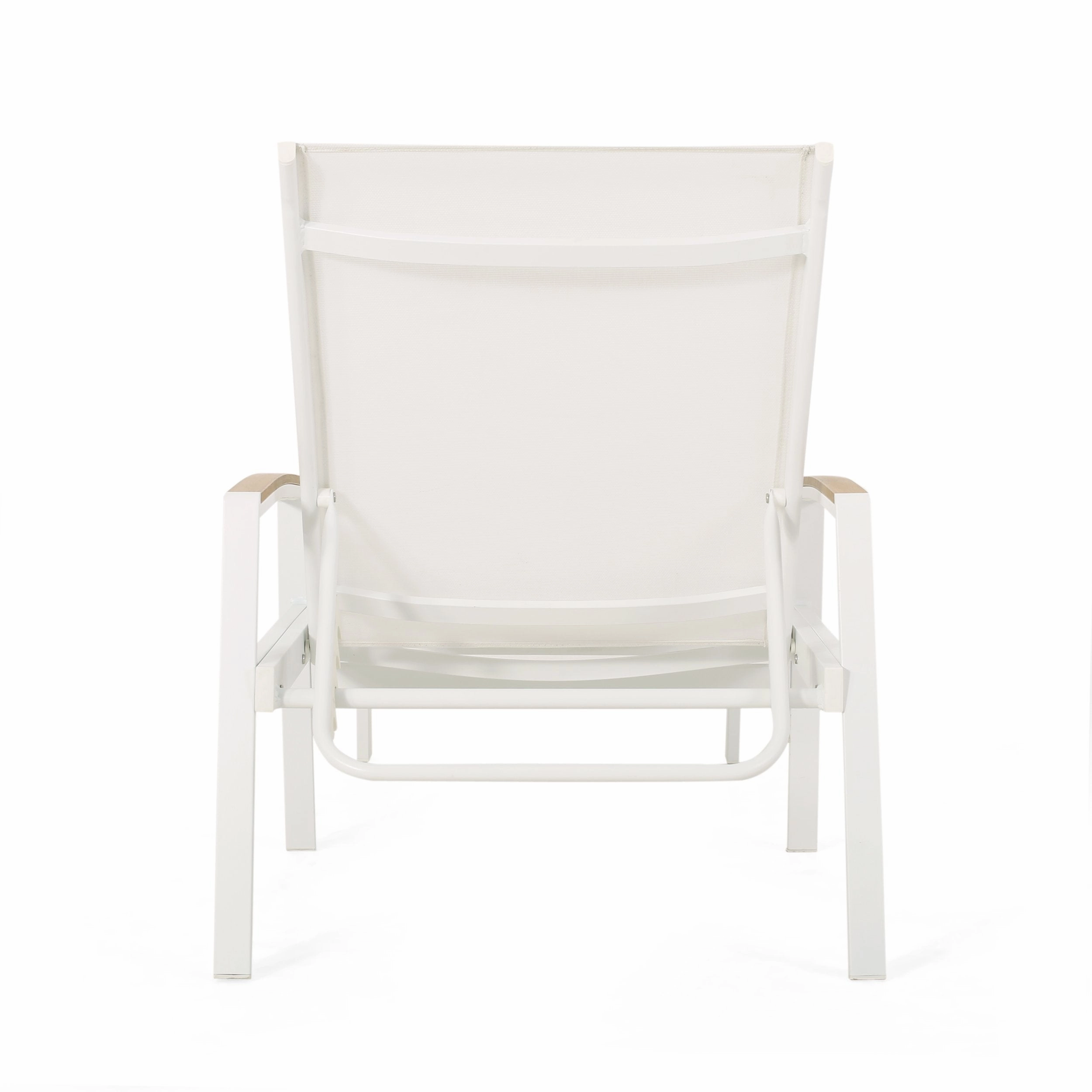 Outdoor Aluminum Chaise Lounge with Mesh Seating (Set of 2) - NH425313