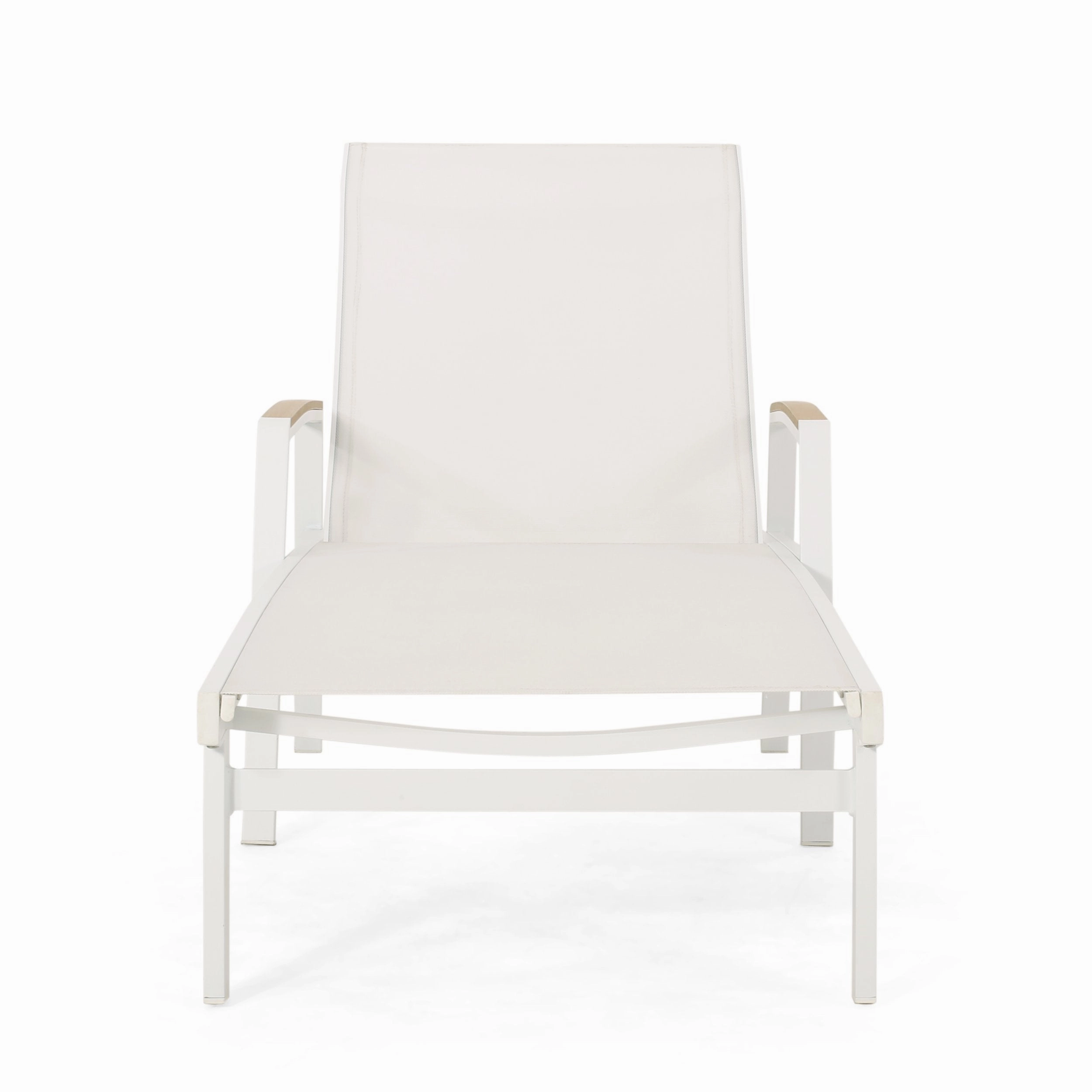 Outdoor Aluminum Chaise Lounge with Mesh Seating (Set of 4) - NH625313
