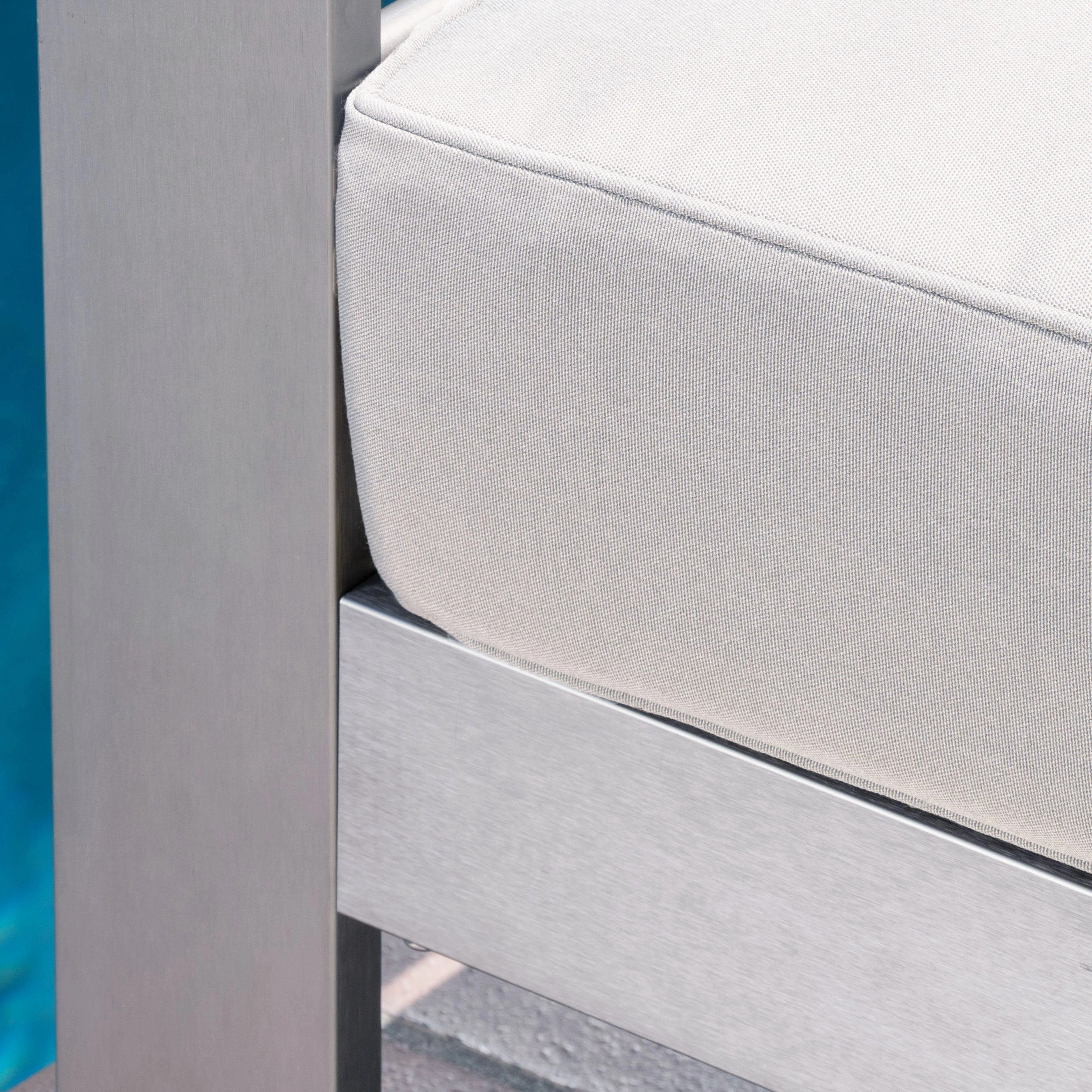 Outdoor Aluminum Club Chairs and Side Table Set with Cushions - NH463403