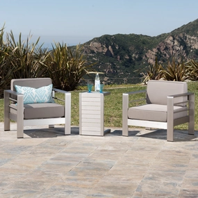 Outdoor Aluminum Club Chairs with Side Table - NH674003 outdoor furniture, garden bench