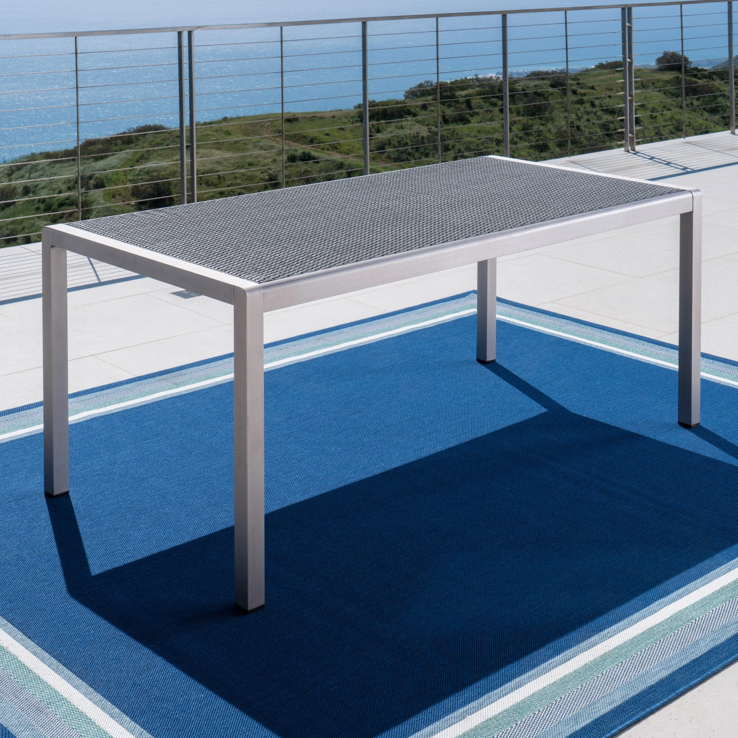 Outdoor Aluminum Dining Table w/ Wicker Top - NH463003 outdoor lounge chair, patio sofa