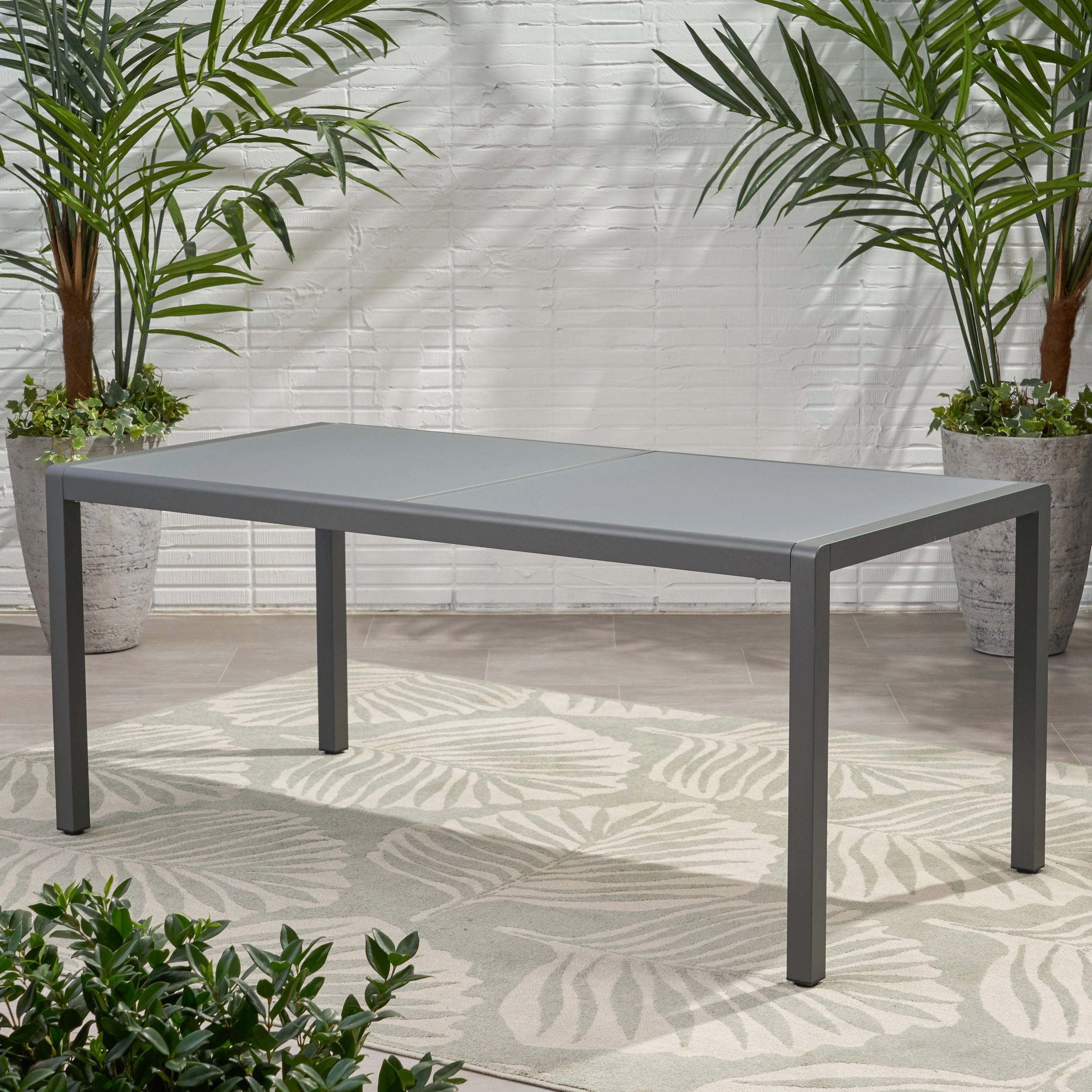 Outdoor Aluminum Dining Table with Tempered Glass Table Top - NH439013 outdoor lounge chair, patio sofa