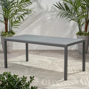 Outdoor Aluminum Dining Table with Tempered Glass Table Top - NH439013 outdoor lounge chair, patio sofa