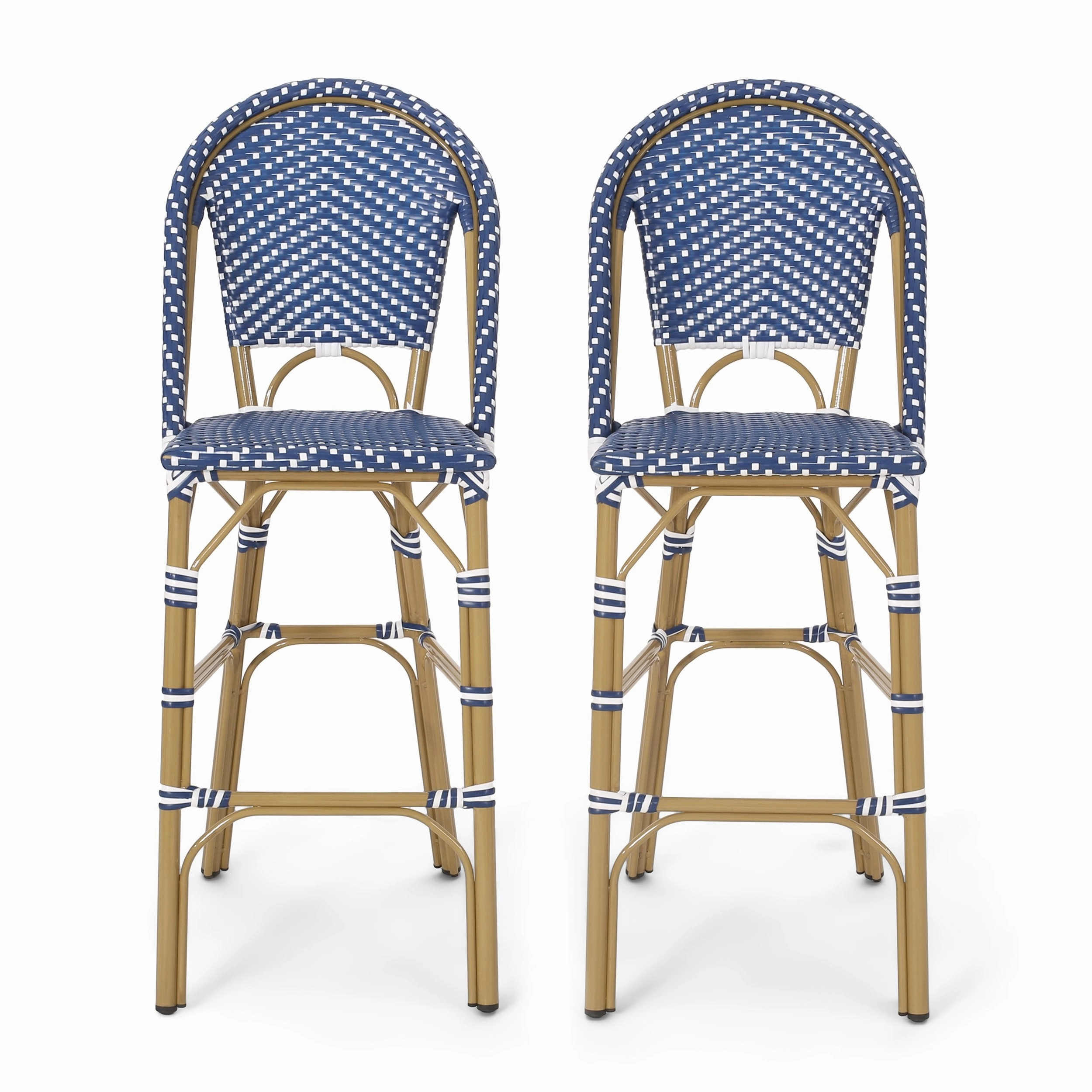 Outdoor Aluminum French Barstools, Set of 2 - NH644413