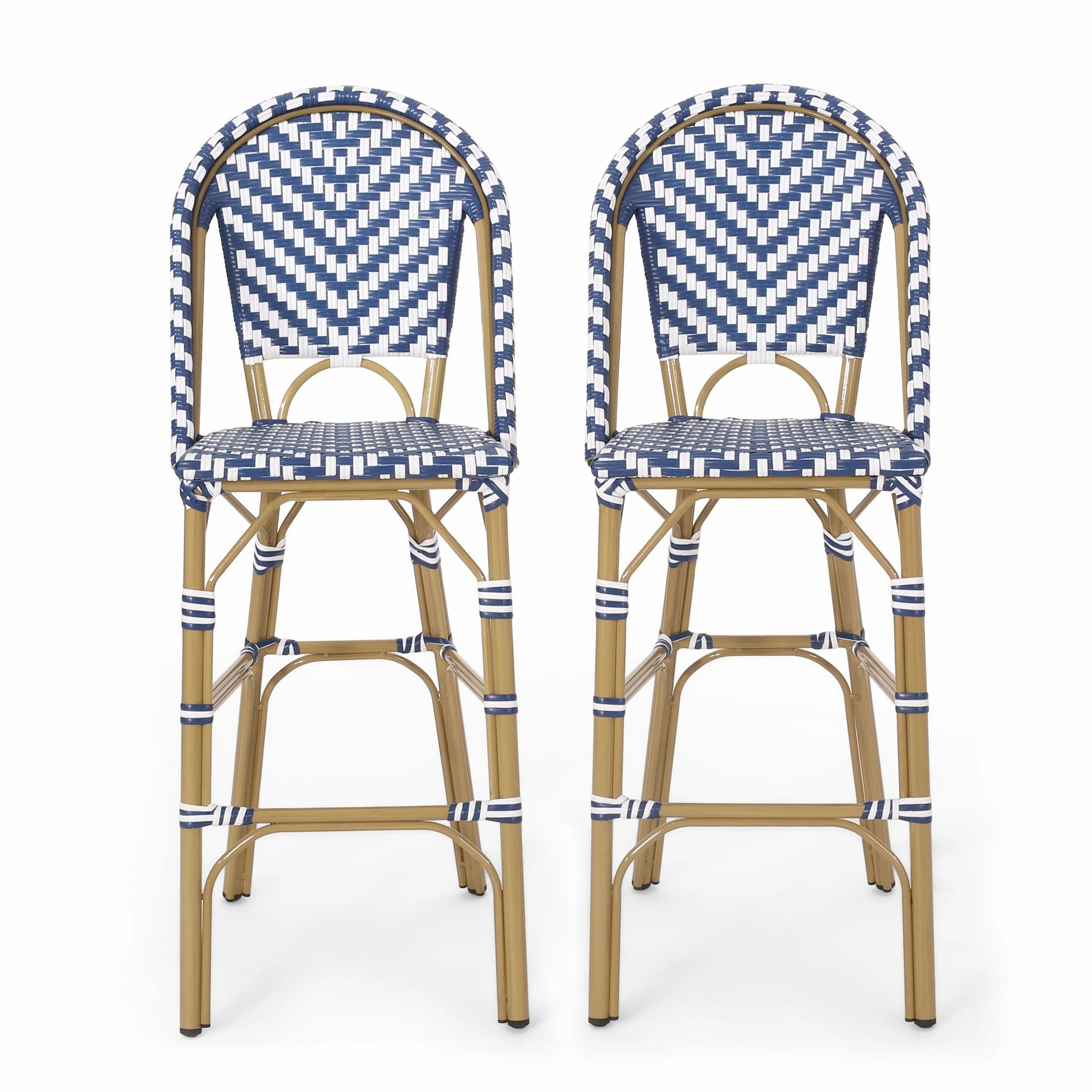 Outdoor Aluminum French Barstools, Set of 2 - NH644413 outdoor furniture, garden bench