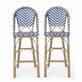 Outdoor Aluminum French Barstools, Set of 2 - NH644413 outdoor furniture, garden bench